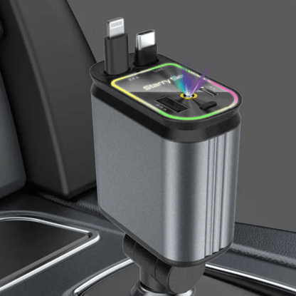 Cargador de coche portátil 4 en 1 120W, accesorio imprescindible para conductores
